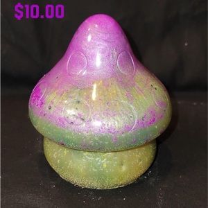 Green and pink mushroom